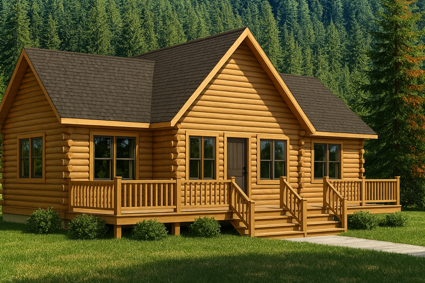 The Waterfront Log Home Plan - Log Home Kit