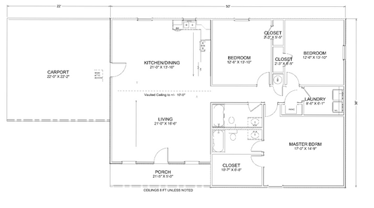 The Black Swan Affordable House Kit with Carport