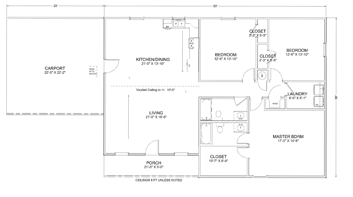 The Black Swan Affordable House Kit with Carport