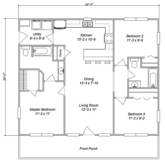 The Countryside Ranch Affordable House Kit – CowboyStateCabins.com